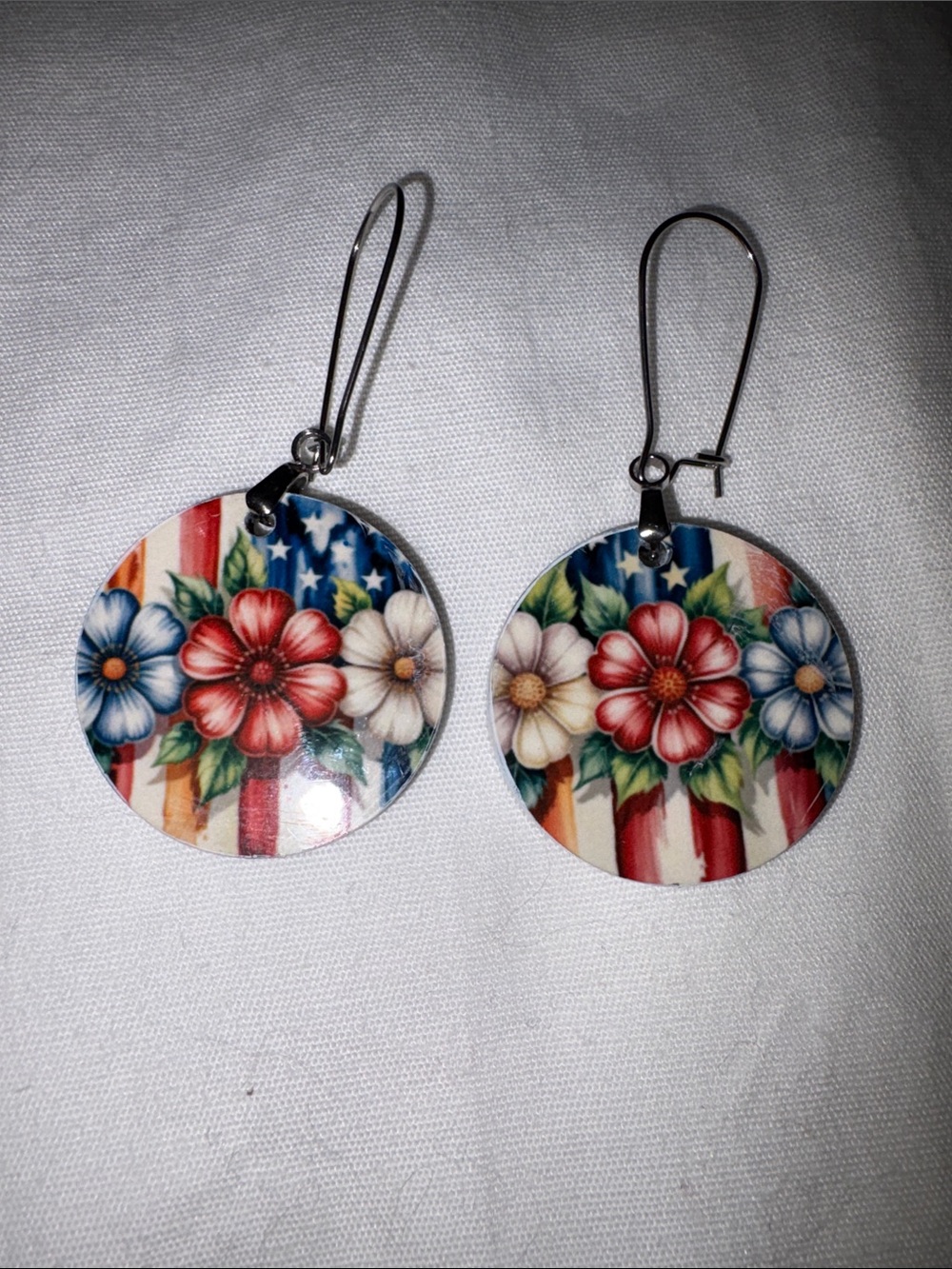 Flowers and Flag earrings